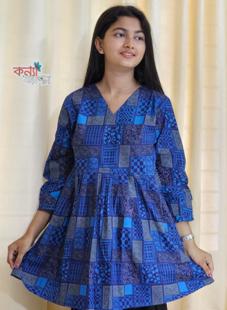 1387 - Ladies' Short Kurti - Blue