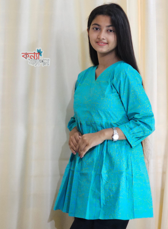 1396 - Ladies' Short Kurti - Firoza