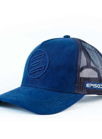 1431 - Iconic Navy Blue Suede Trucker Cap