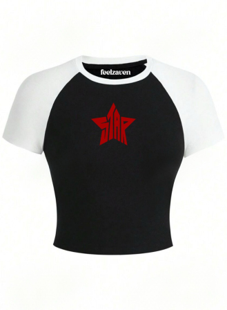 1454 - Feelzaven Crop Top Redstar