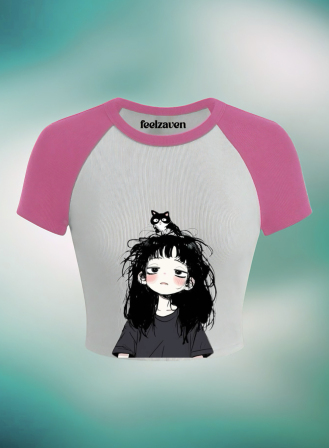 1468 - Feelzaven Crop Top Cute Cat