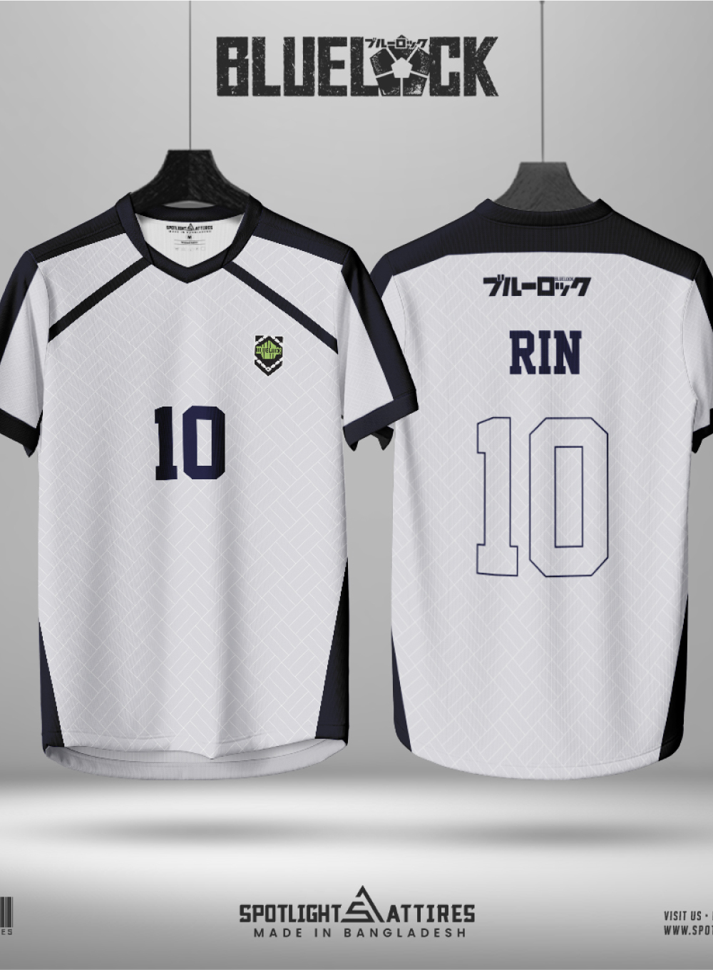 1687 - Blue Lock- Rin- 10 White Edition Jersey
