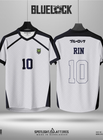 1687 - Blue Lock- Rin- 10 White Edition Jersey
