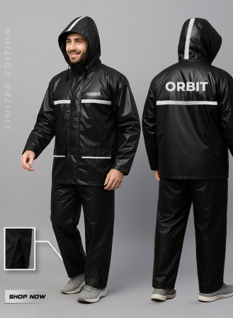 1720 - Orbit Black Raincoat