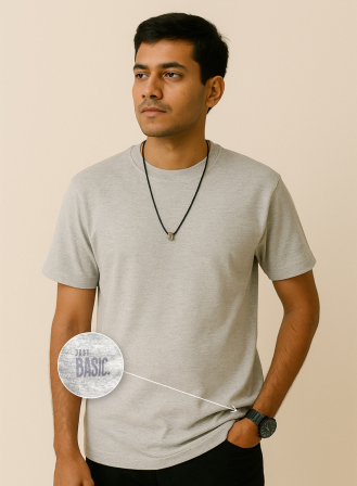 1724 - Just Basic Signature Light gray Tee
