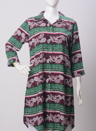 1749 - LLS1110 Women's Shirt Green-Brown
