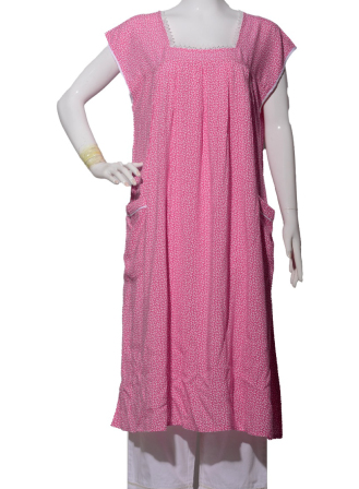 1789 - Aft8 959 Women's Long Dress Pink White Print
