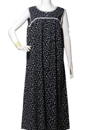 1791 - Aft8 964 Women's Long Dress Black White Print