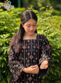 1852 - Konna Fashion Cotton Kurti - Black