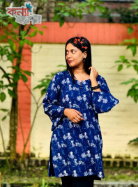 1855 - Konna Fashion Cotton Kurti - Blue