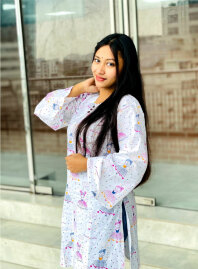 1856 - Konna Fashion Cotton Kurti - White