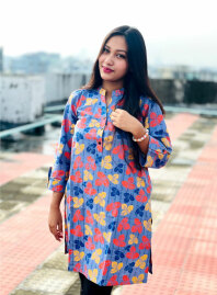 1861 - Konna Fashion Cotton Kurti - Multicolor