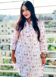 1862 - Konna Fashion Cotton Kurti - White2