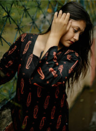 1865 - Konna Fashion Cotton Kurti - Black1