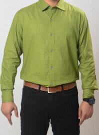 1879 - MS LIN6 Olive Formal Shirt