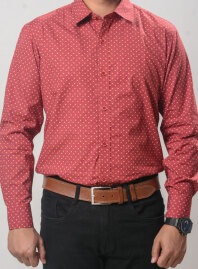 1880 - MLSS901 Men's Formal Shirt Marron Print