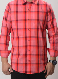 1883 - MLSS906 Men's Formal Shirt Red Check