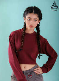 1895 - Arcane Style Baddy Crop Tee - Maroon