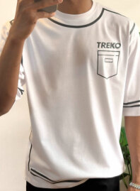 1906 - Pocket Printed Oversized T-shirt – White