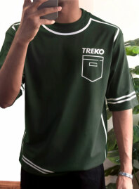 1907 - Pocket Printed Oversized T-shirt – Bottle Green