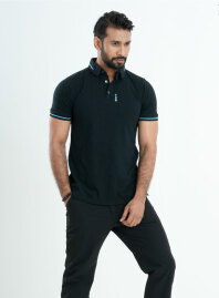 1929 - FF Men's Cotton Polo 003 Black