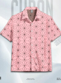 1937 - Demon Slayer - Nezuko Kamado Hawaiian Cuban Collar Shirt