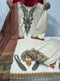 2033 - Digital Printed 3Piece Set - White & Ash