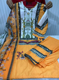 2036 - Digital Printed 3Piece Set - Light Orange