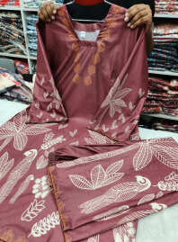 2041 - Digital Printed 3Piece Set - Dark Brown