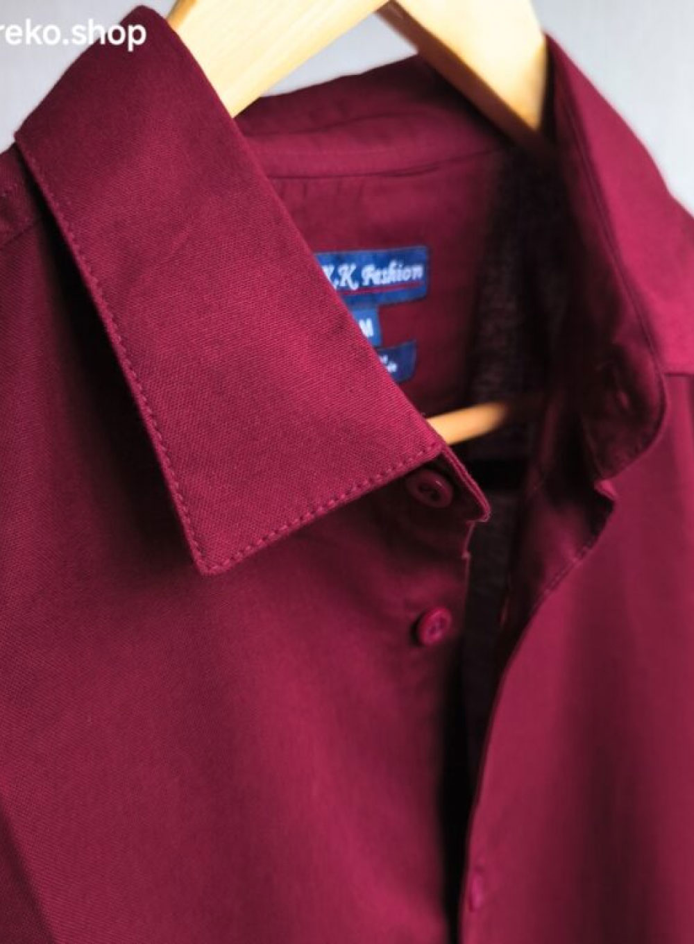 2042 - Solid Cotton Casual Shirt – Maroon