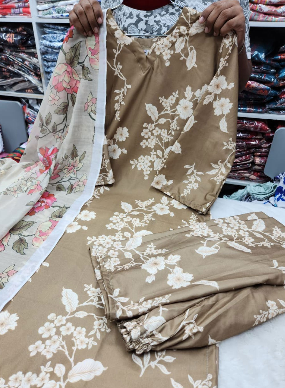 2051 - Digital Printed 3Piece Set - Olive