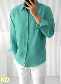 2063 - Solid Cotton Casual Shirt – Paste