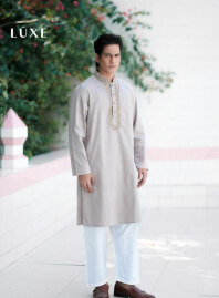 2081 - LUXE Cotton Panjabi - Silver