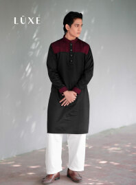 2082 - LUXE Cotton Panjabi - Black