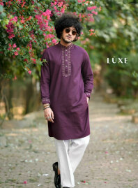 2086 - LUXE - Cotton Panjabi - Purple