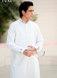 2088 - LUXE - Cotton Panjabi - White