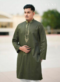 2092 - LUXE  Cotton Panjabi - Olive