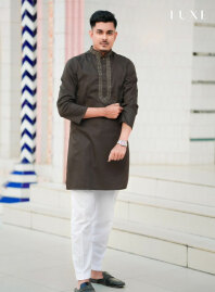 2093 - LUXE  Cotton Panjabi - Grey