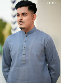 2095 - LUXE  Cotton Panjabi - Grey1