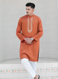 2097 - LUXE  Cotton Panjabi - Orange