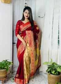 2118 - Dhupiyan Silk Saree DH-03 - Maroon