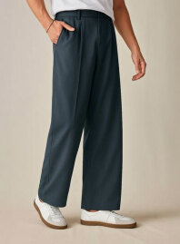 2132 - Oversized Baggy Formal Pant (Navy Blue)