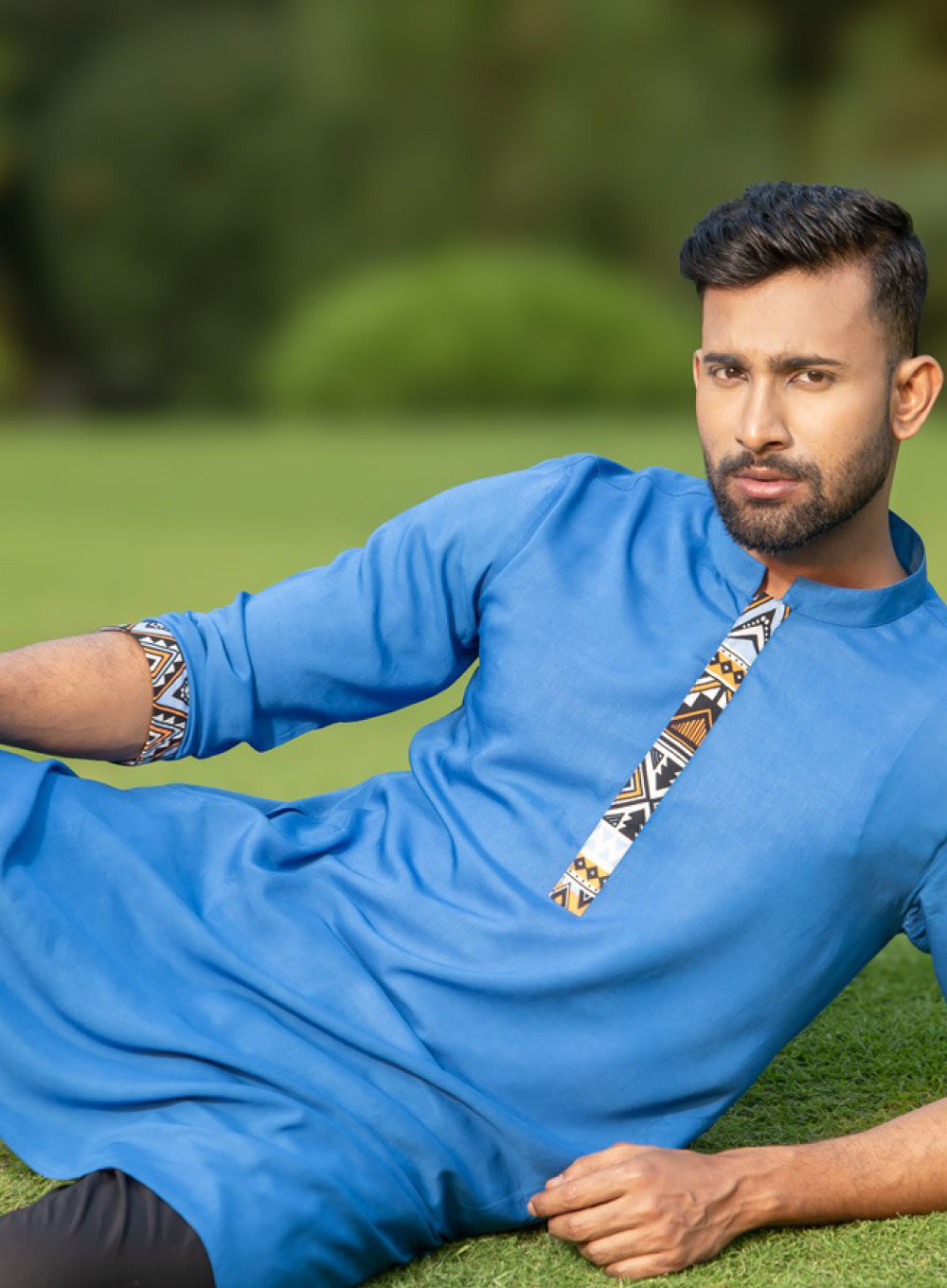 2144 - MLP761 Men's Panjabi Blue