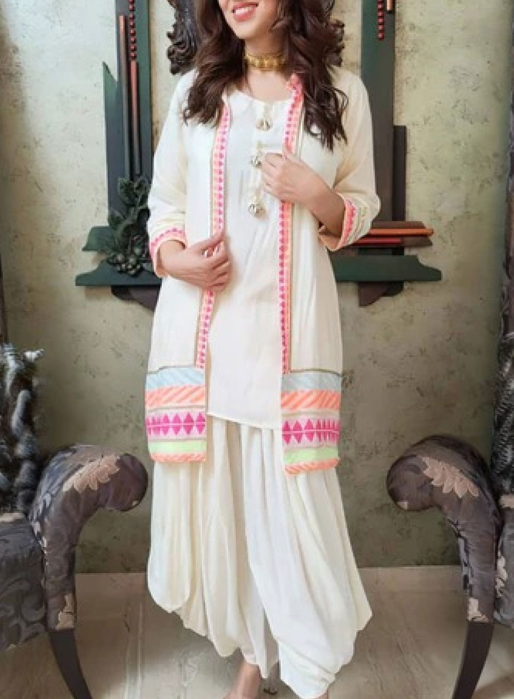 2158 - TailorZone Salwar Kameez (White)