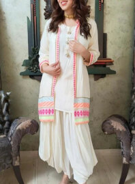 2158 - TailorZone Salwar Kameez (White)