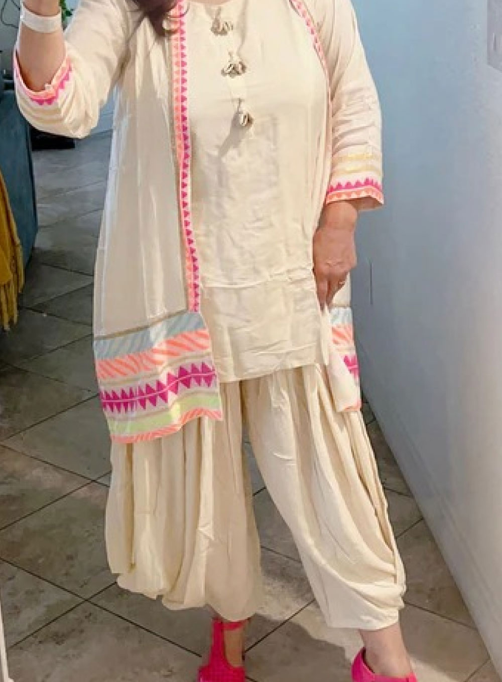 2158 - TailorZone Salwar Kameez (White)