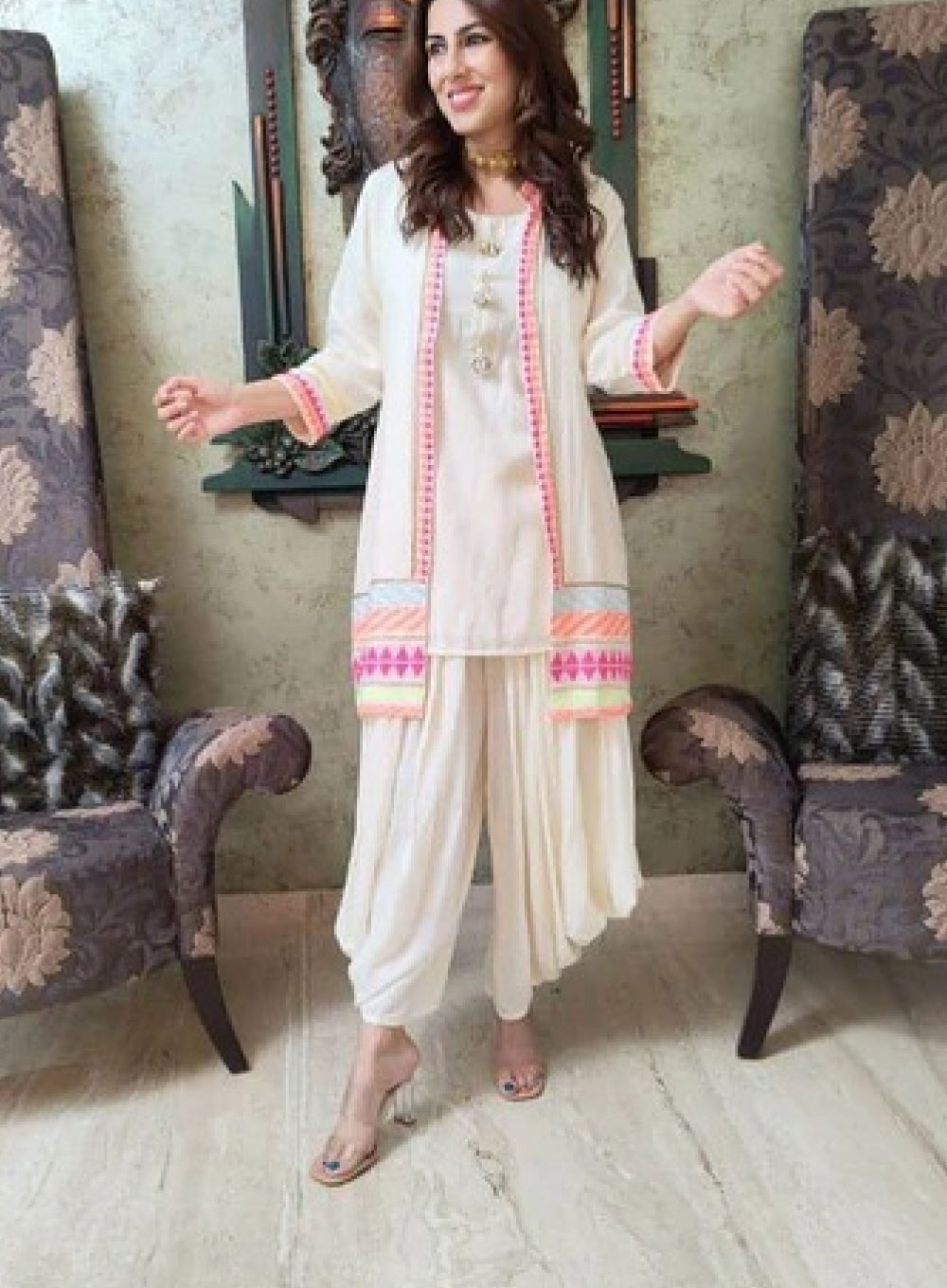 2158 - TailorZone Salwar Kameez (White)