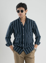 2183 - DEJAVU Navy Stripes Shirt