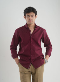 2184 - DEJAVU Maroon Shirt