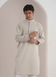 2189 - White Ash Elegance – Premium Indian Fabric Panjabi